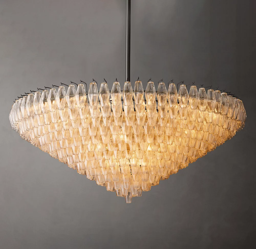 Mia Clear Glass Tiered Round Chandelier For Dinning Room