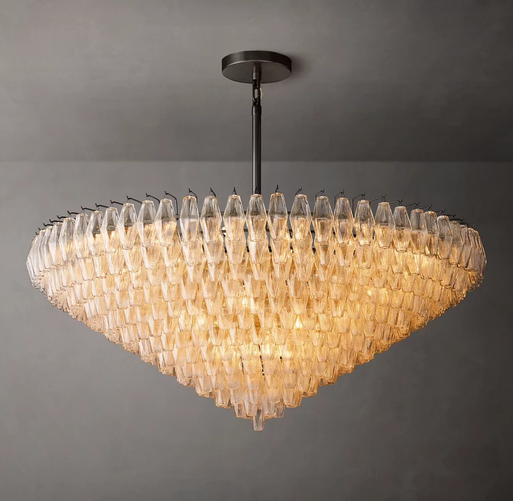 Mia Clear Glass Tiered Round Chandelier For Dinning Room