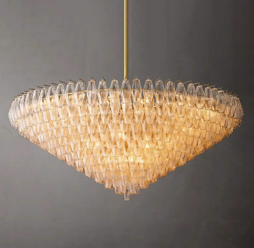 Mia Clear Glass Tiered Round Chandelier For Dinning Room