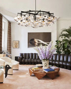 Curvette Clear Glass Round Chandelier 48