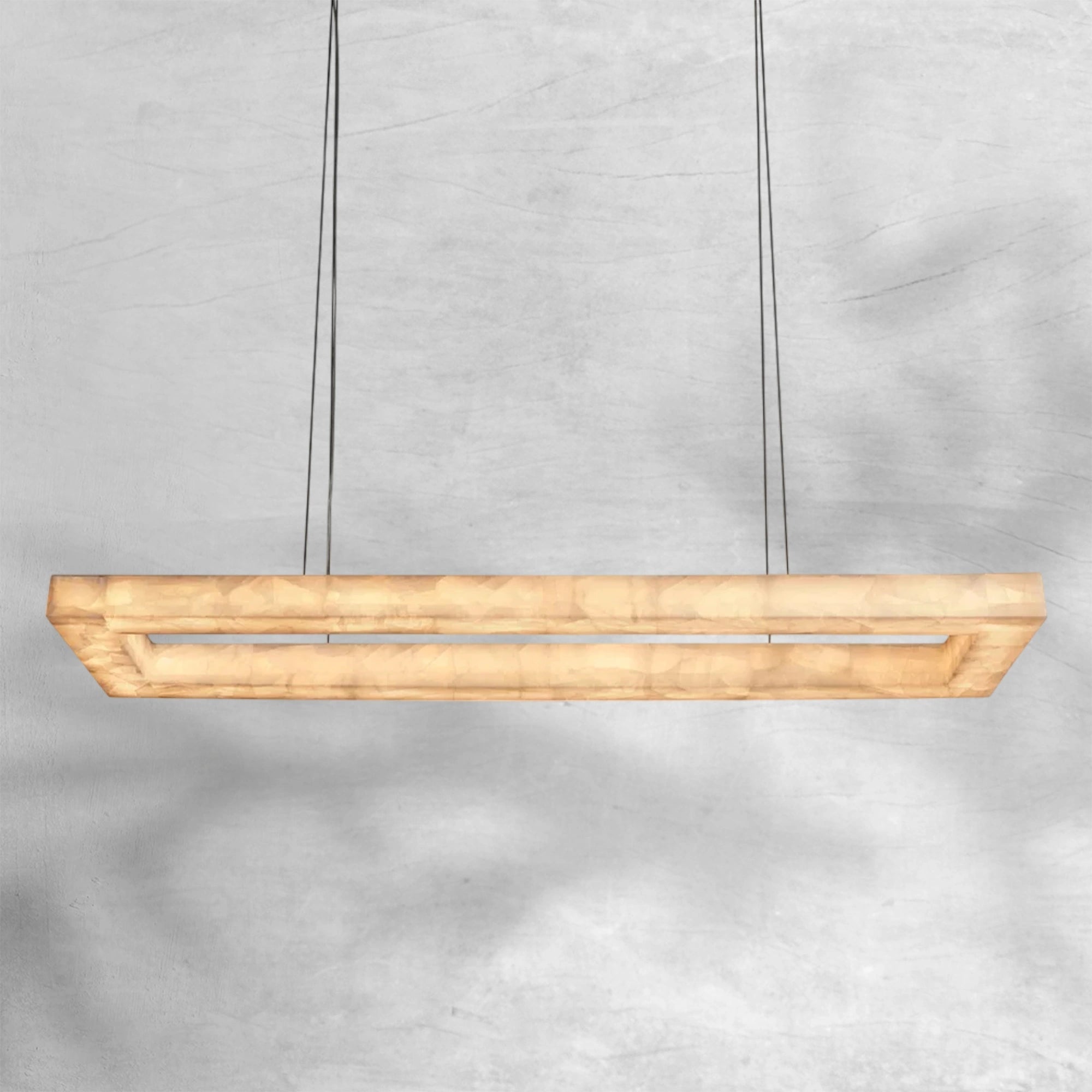 Rim Rectangular Calcite Chandelier 5472