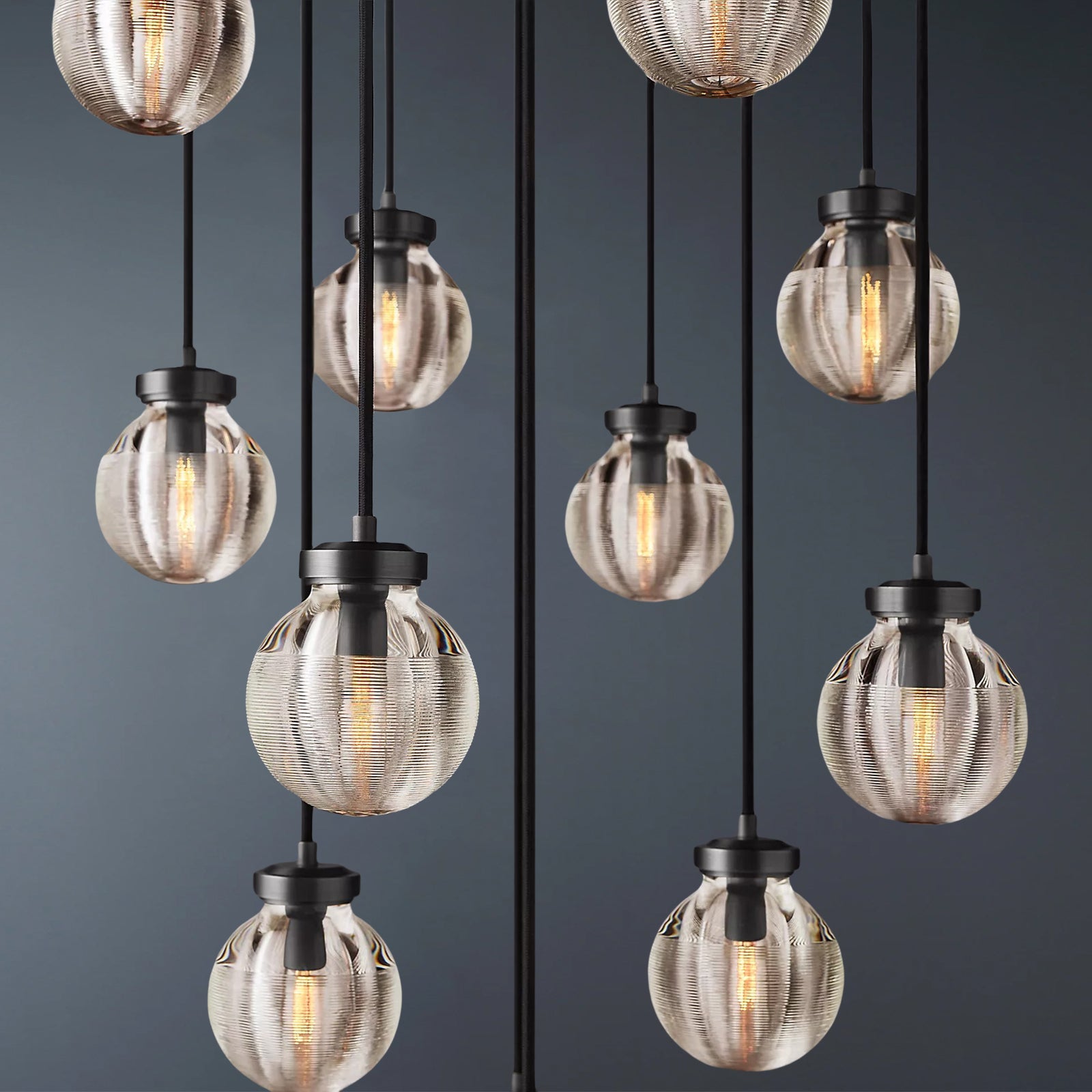 Pearly Round Chandelier Vintage Light Fixture 22