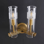 Modern Glass Tube Double Head Wall Sconce-konalight