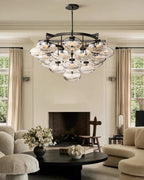 Curvette Clear Glass Round Chandelier 48
