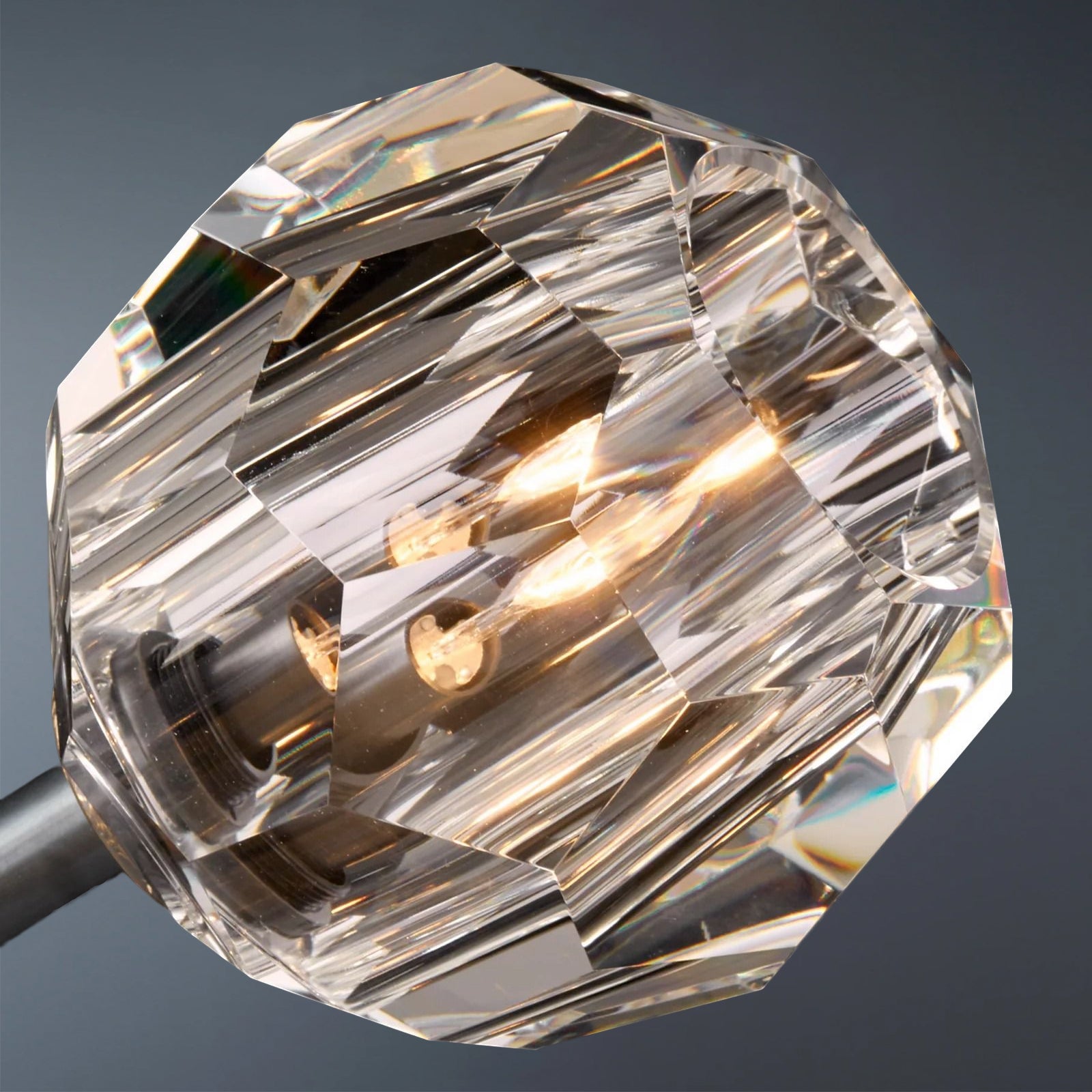 Boule De Crystal Ball Clear/Smoke Glass Grand Wall Sconce