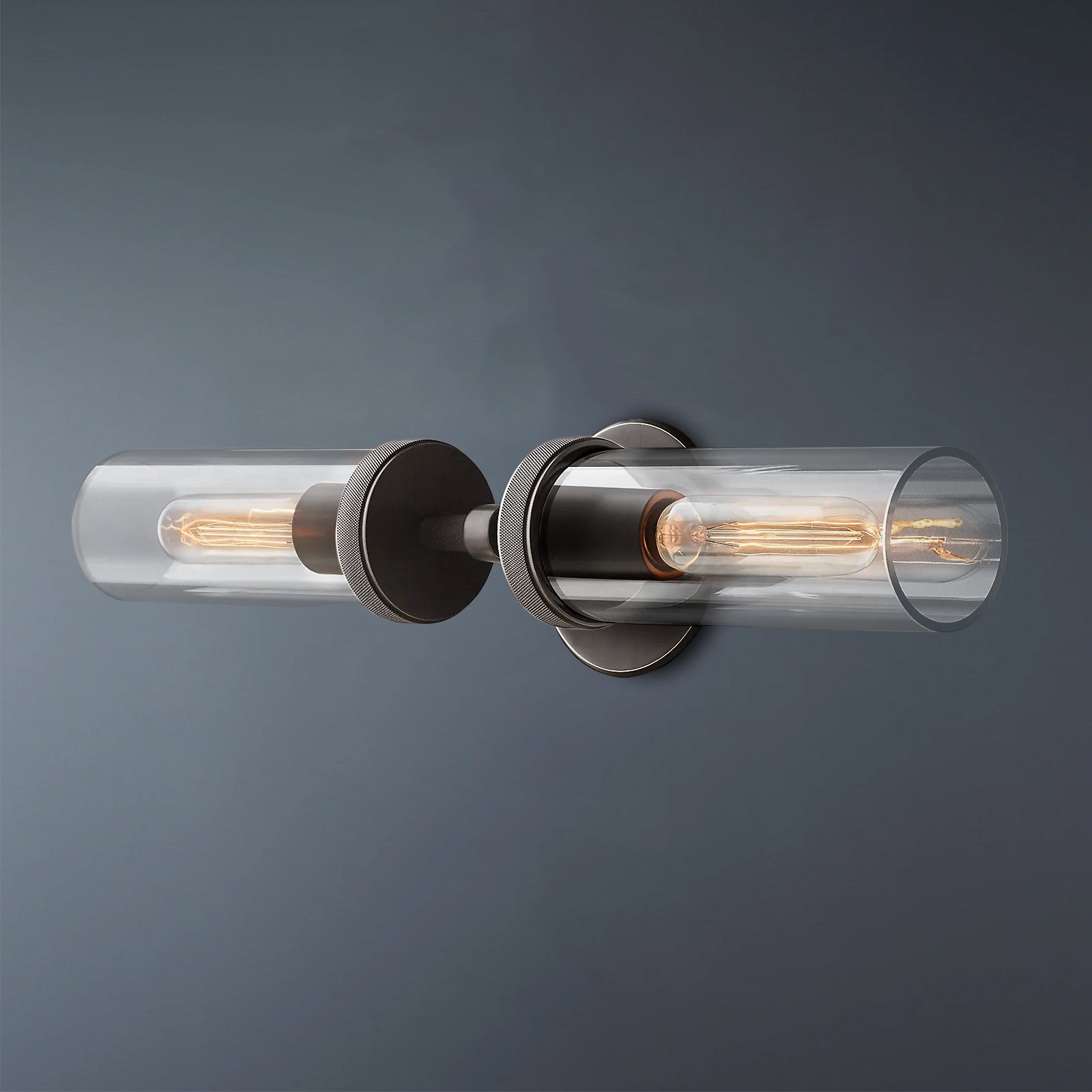 Embossed Tube Double Head Short Tube Wall Sconce
