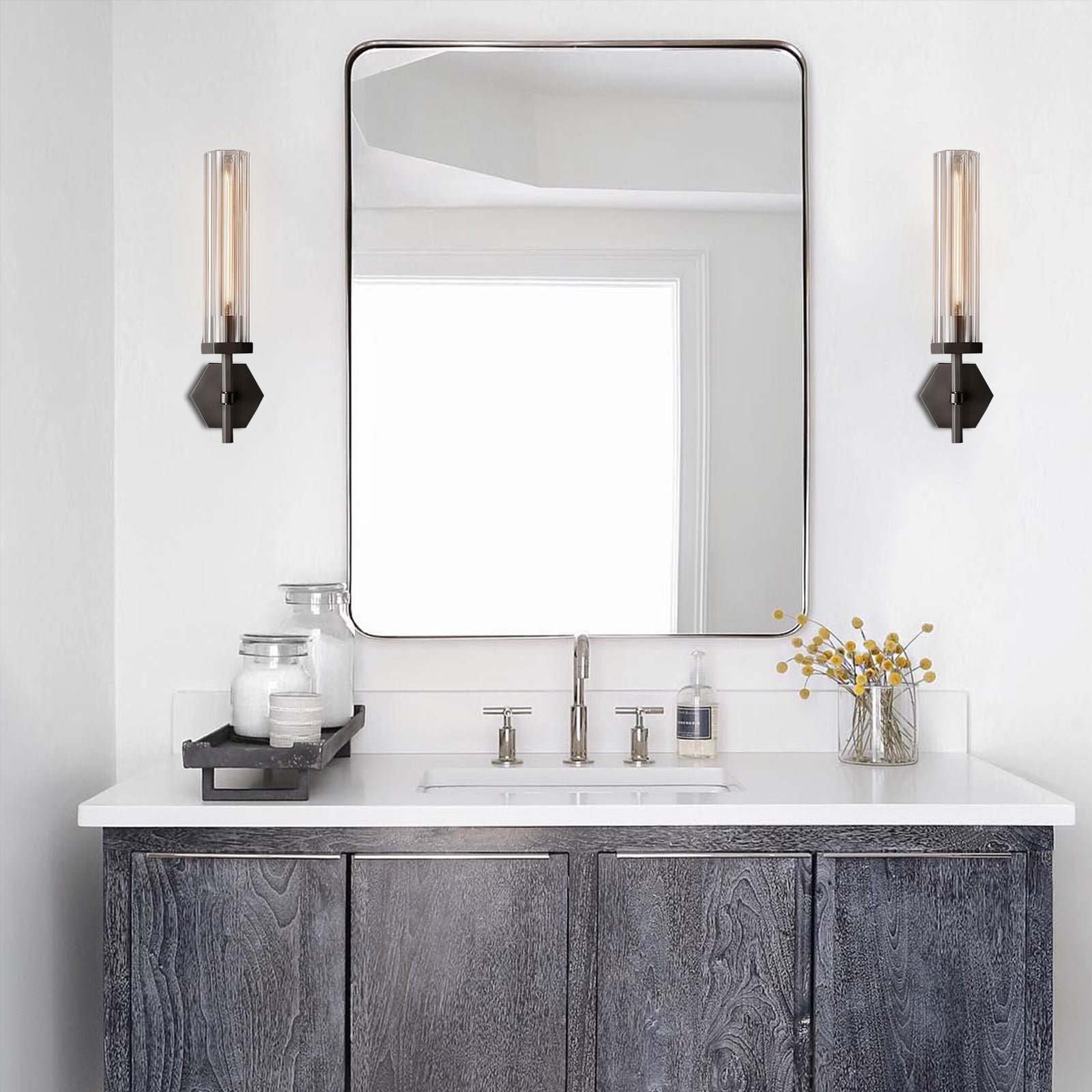 Lambeth Hexagonal Grand Brass Wall Sconce