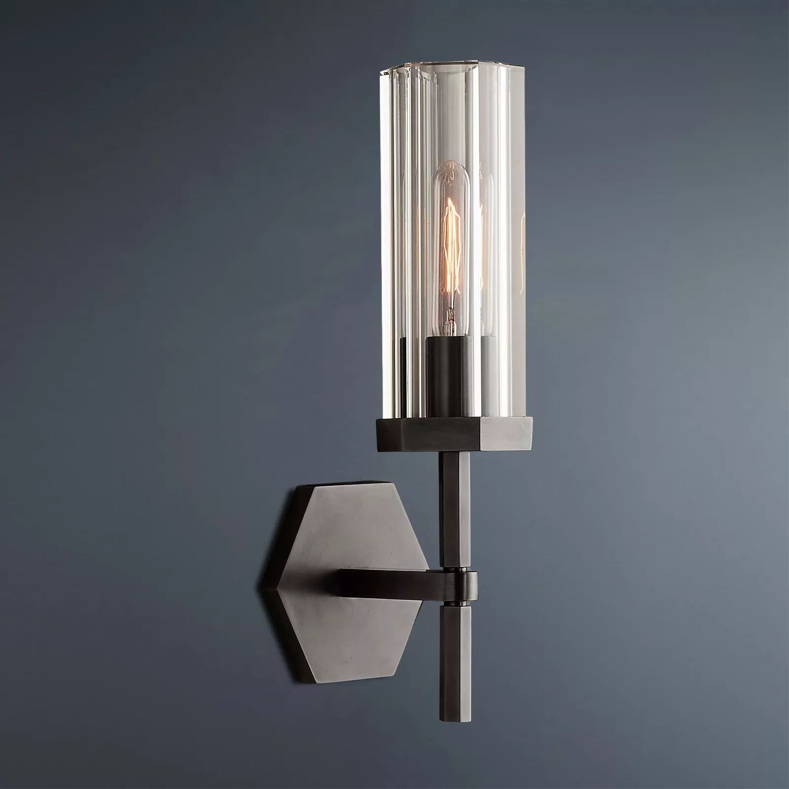 Lambeth Hexagonal Brass Wall Sconce