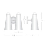 Moden White Ceram Double Shade Wall Sconce