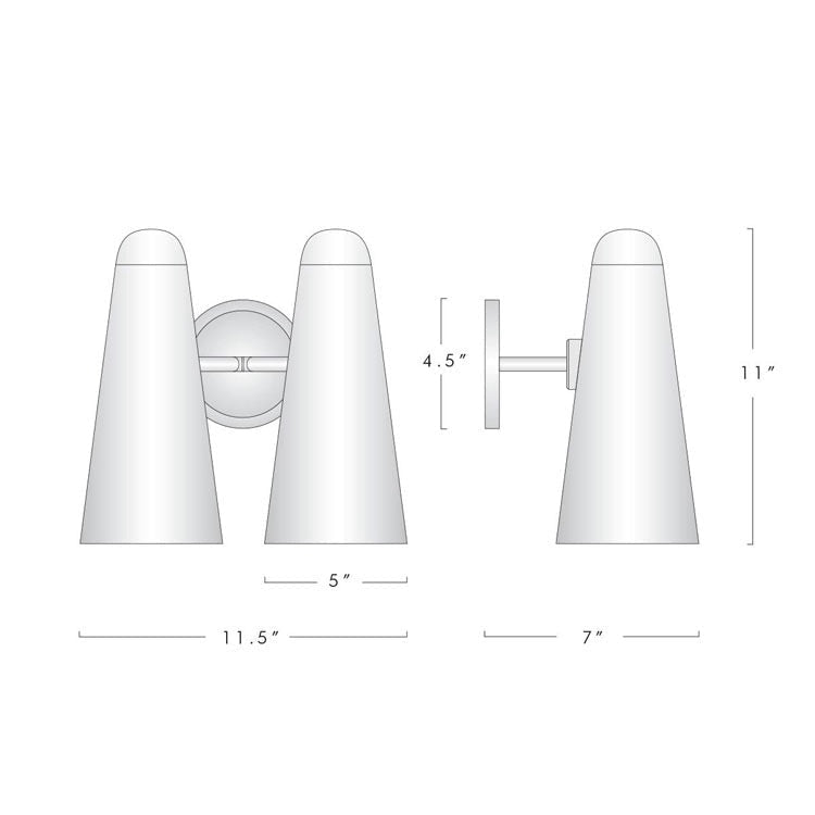 Moden White Ceram Double Shade Wall Sconce