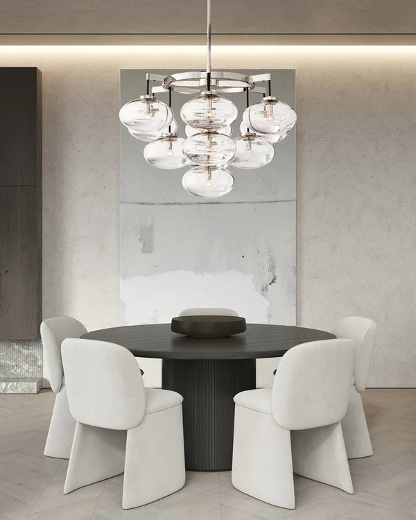 Curvette Clear Glass Round Chandelier 48