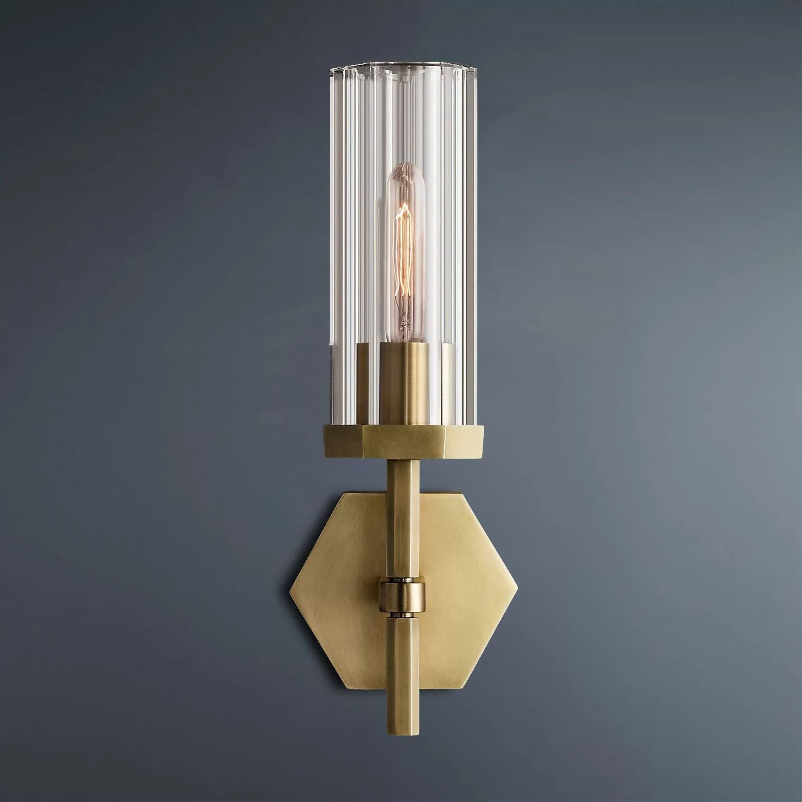 Lambeth Hexagonal Brass Wall Sconce