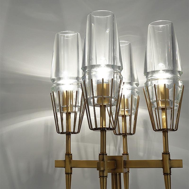 Chaillot Glass Brass FLoor Lamp Modern Wall Lamp