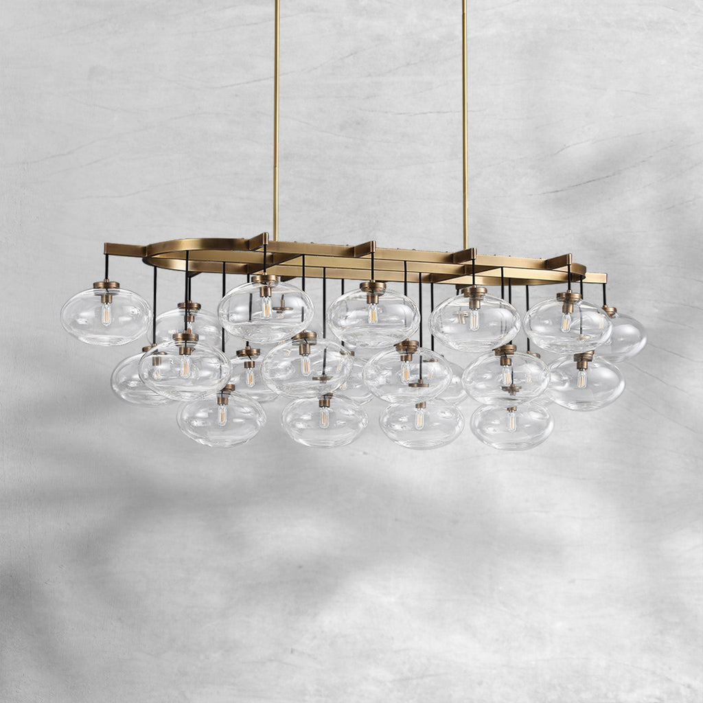 Curvette Clear Glass Linear Chandelier 72