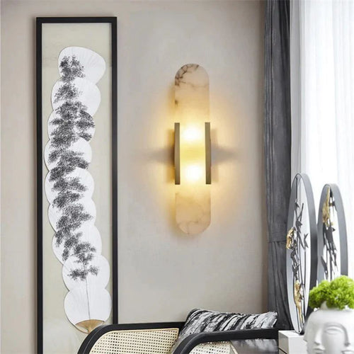 Alabaster Linear Wall Sconce For Hallways-konalight