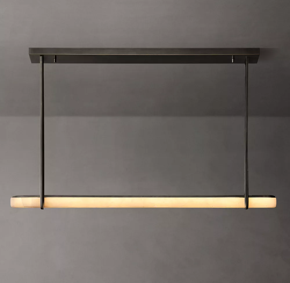 Aerie Alabaster Single Bar Linear Chandelier 60