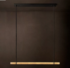 Aerie Alabaster Single Bar Linear Chandelier 60