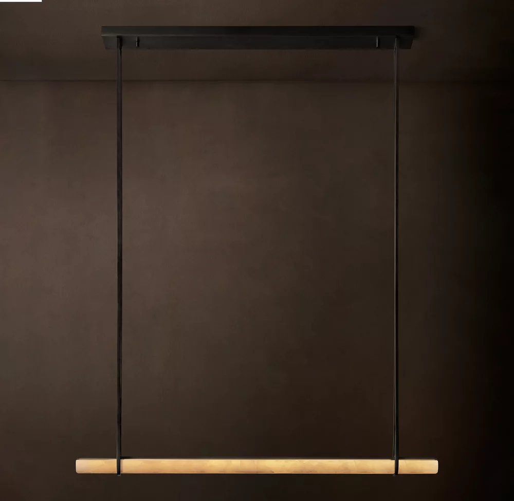 Aerie Alabaster Single Bar Linear Chandelier 60