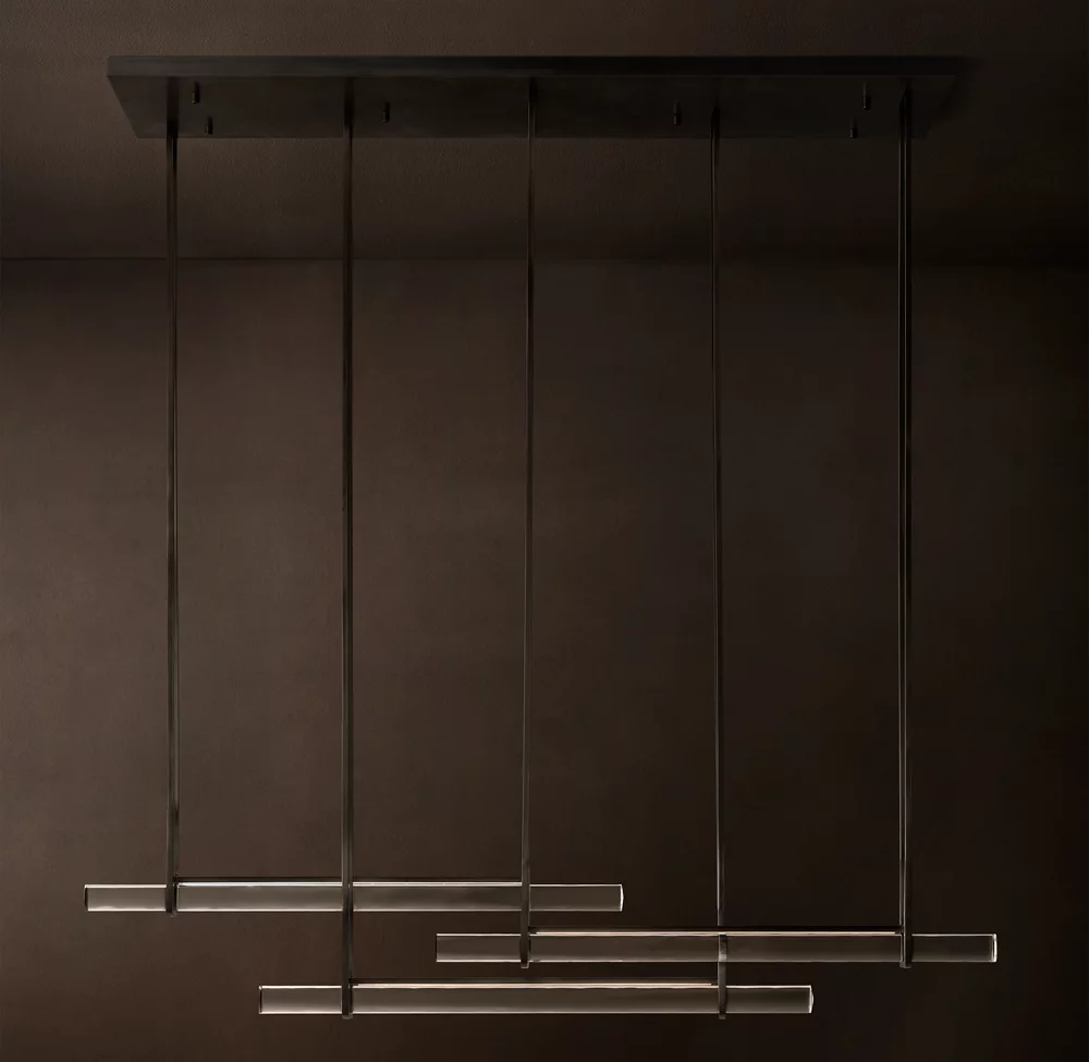 Aerie Crystal Triple Bar Linear Chandelier 60 72