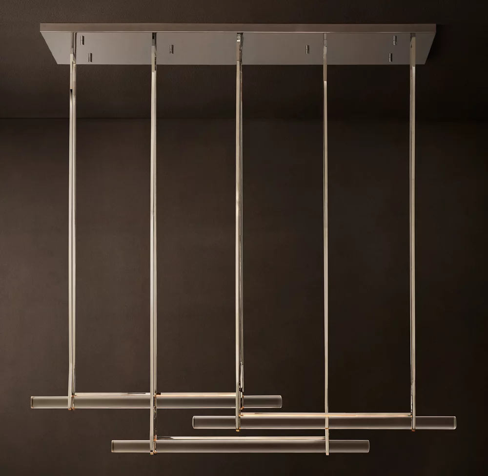 Aerie Crystal Triple Bar Linear Chandelier 60 72