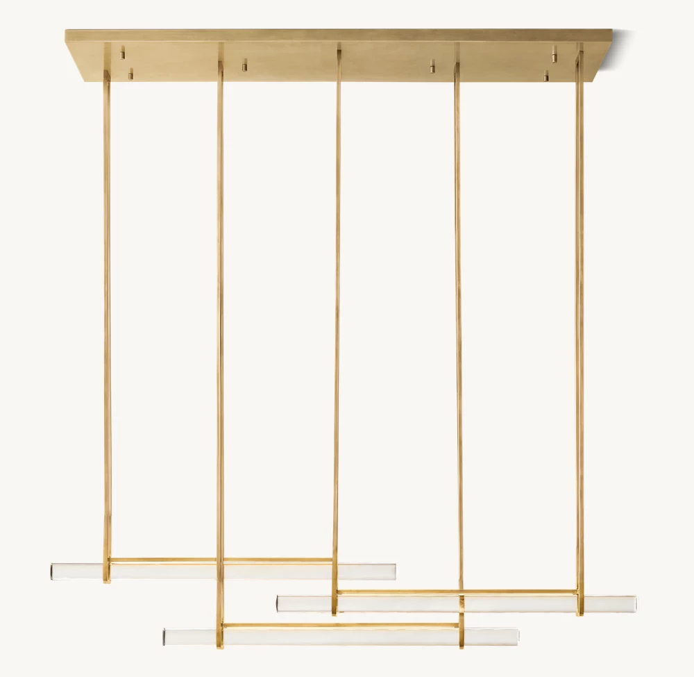 Auduben Crystal Triple Bar Linear Chandelier 60 72