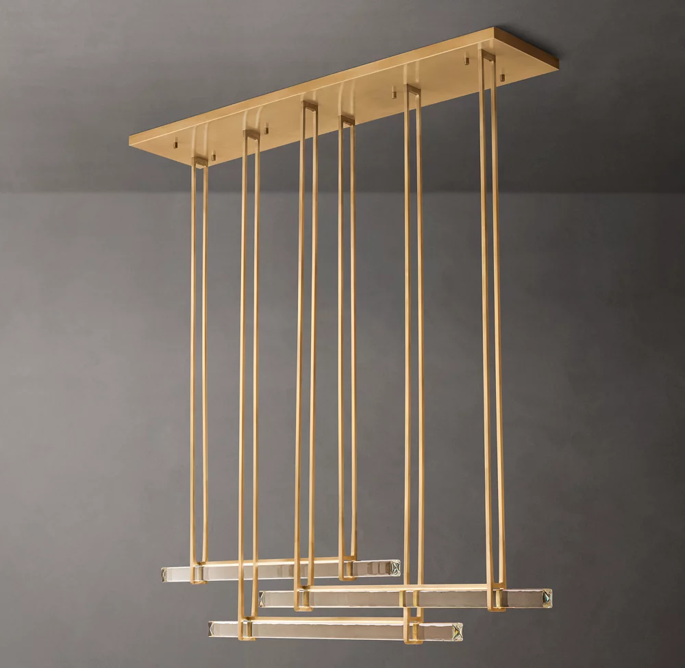 Aerie Crystal Triple Bar Linear Chandelier 60 72