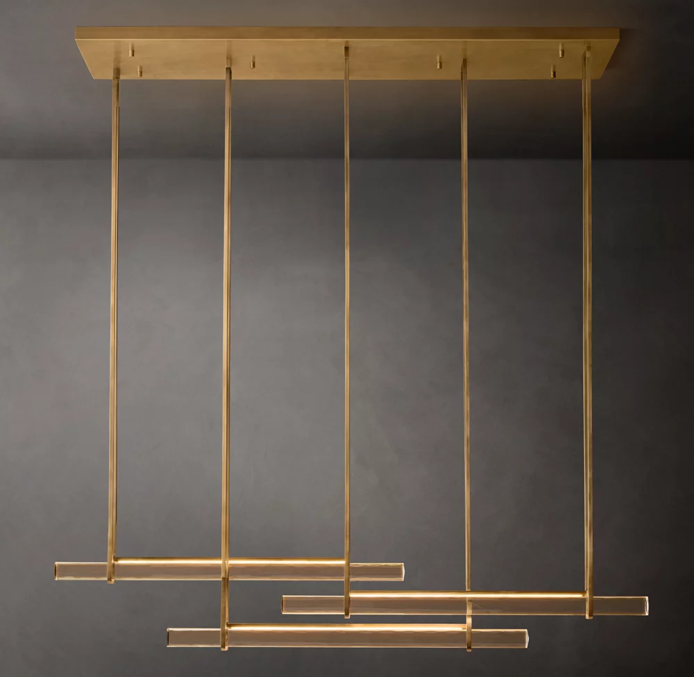 Aerie Crystal Triple Bar Linear Chandelier 60 72