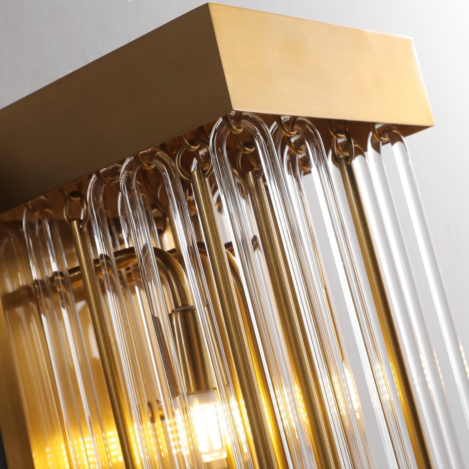 Cascade Glass Brass Wall Sconce