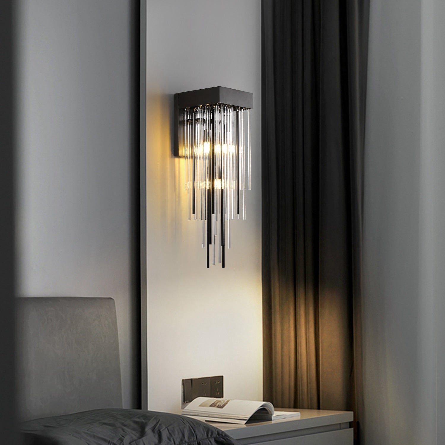 Cascade Glass Brass Wall Sconce