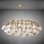 Curvette Clear Glass Round Chandelier 60