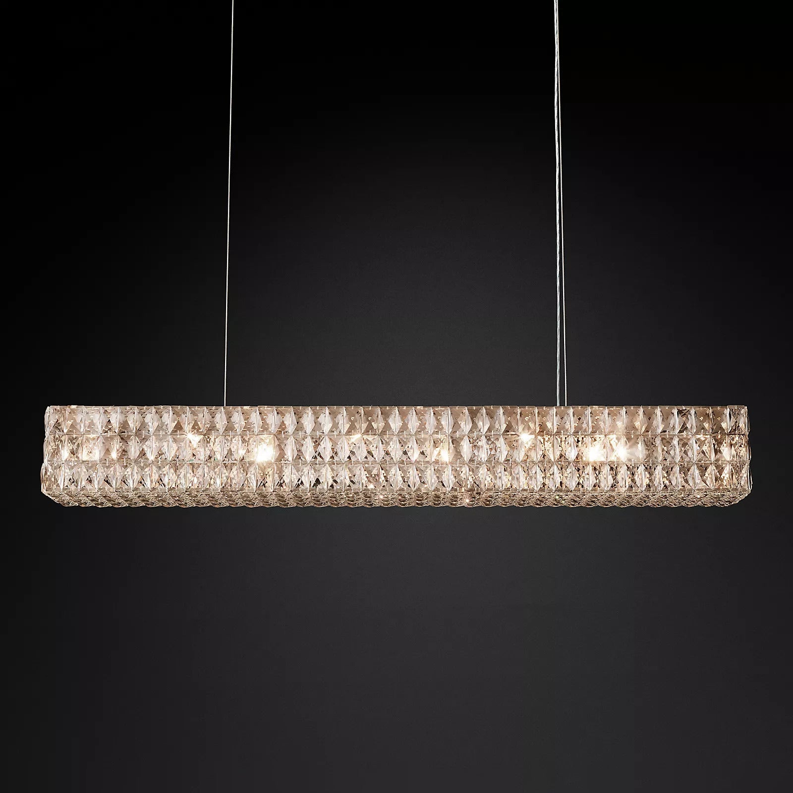 Crystal Glass Spiridon Linear Chandelier 49 61 For Dinning Room-konalight