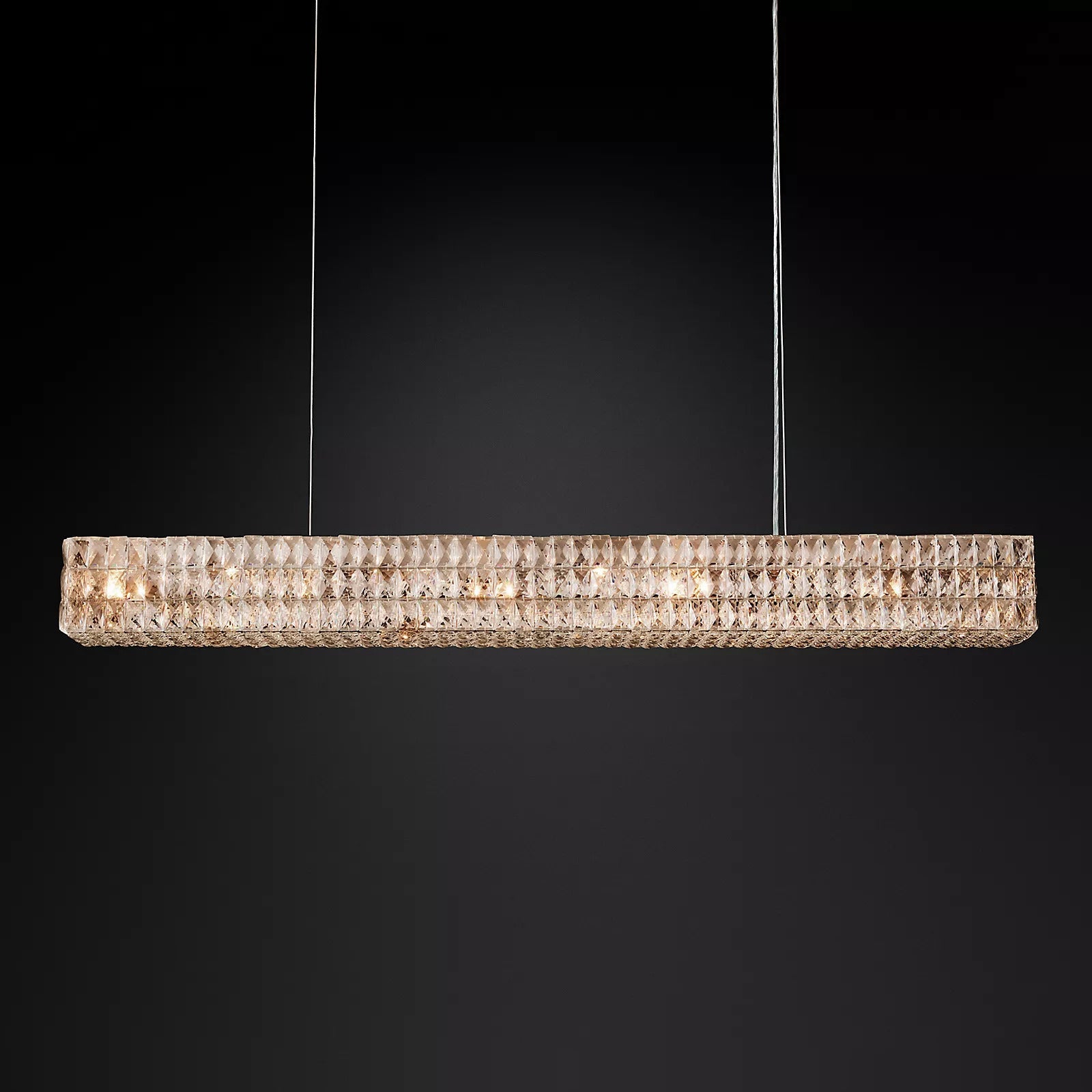 Crystal Glass Spiridon Linear Chandelier 49 61 For Dinning Room