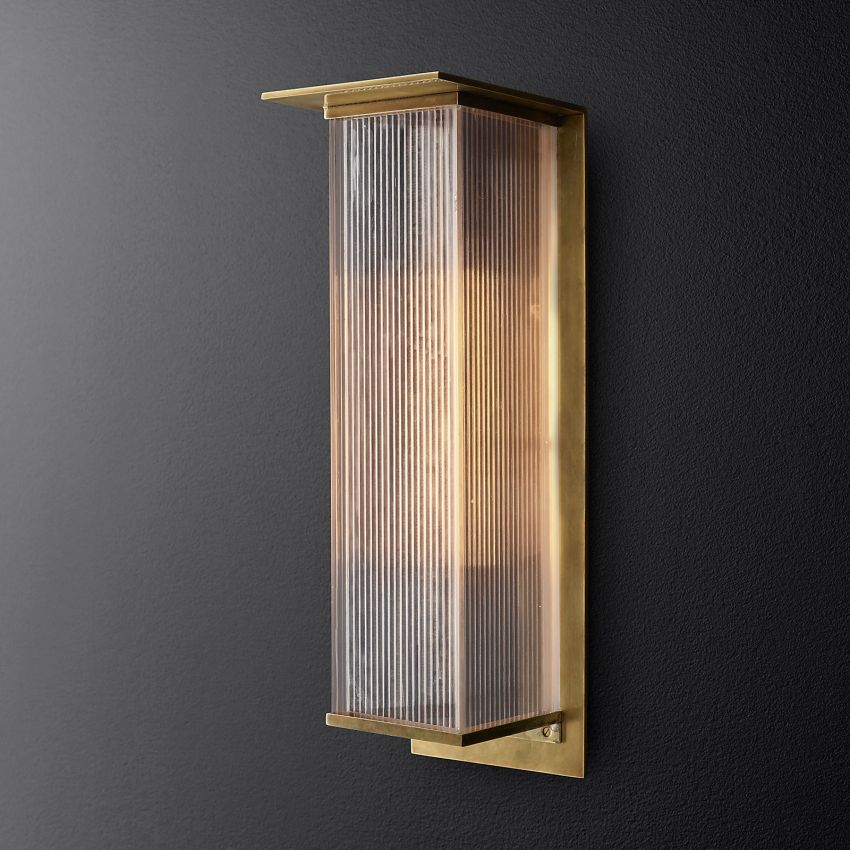Dalama Box Brass Wall Sconce-konalight
