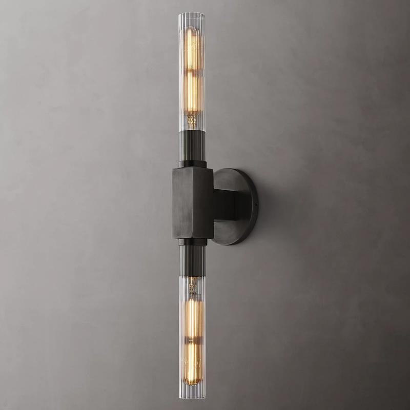Cannele Double Head Candlestick Wall Sconce