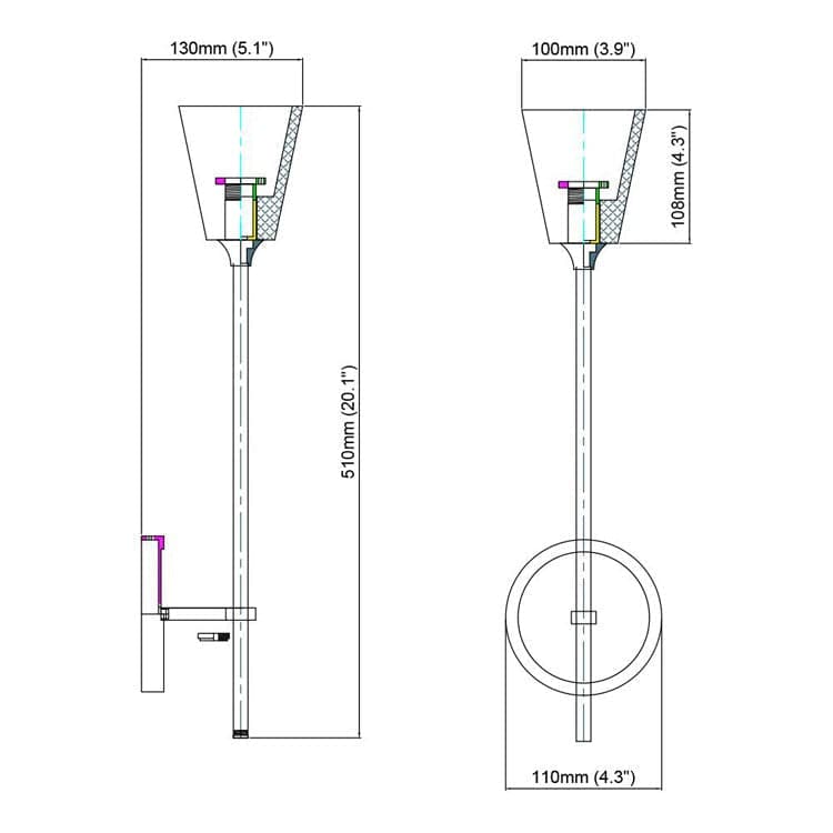 Torche Grand Wall Sconce, Modern Wall Lamp