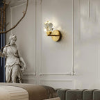 Faceted Crystal Masonry Brass Wall Sconce