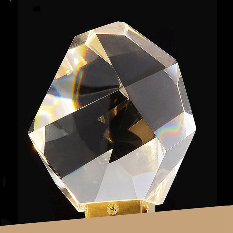 Faceted Crystal Masonry Brass Wall Sconce