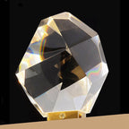 Faceted Crystal Masonry Brass Wall Sconce