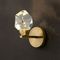 Faceted Crystal Masonry Brass Wall Sconce-konalight