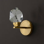 Faceted Crystal Masonry Brass Wall Sconce