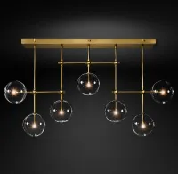 Fulcrum Glass globe mobile linear chandelier 60 For Living Room