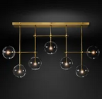 Fulcrum Glass globe mobile linear chandelier 60 For Living Room