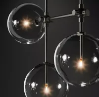 Fulcrum Glass globe mobile linear chandelier 60 For Living Room