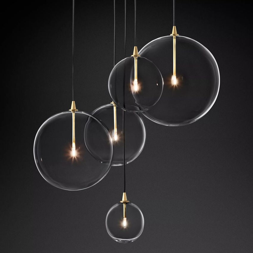 Fulcrum Glass Globe Cluster Chandelier 28 For Living Room-konalight