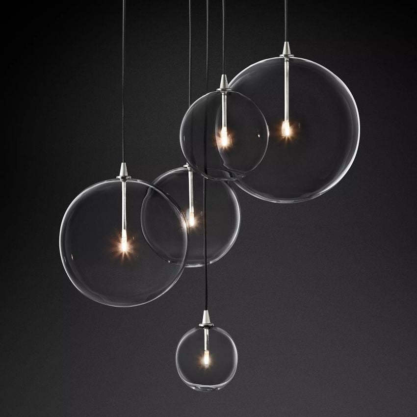 Fulcrum Glass Globe Cluster Chandelier 28 For Living Room