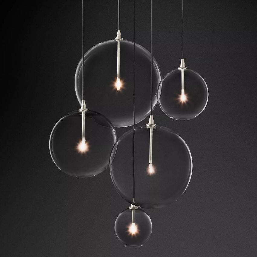 Fulcrum Glass Globe Cluster Chandelier 28 For Living Room