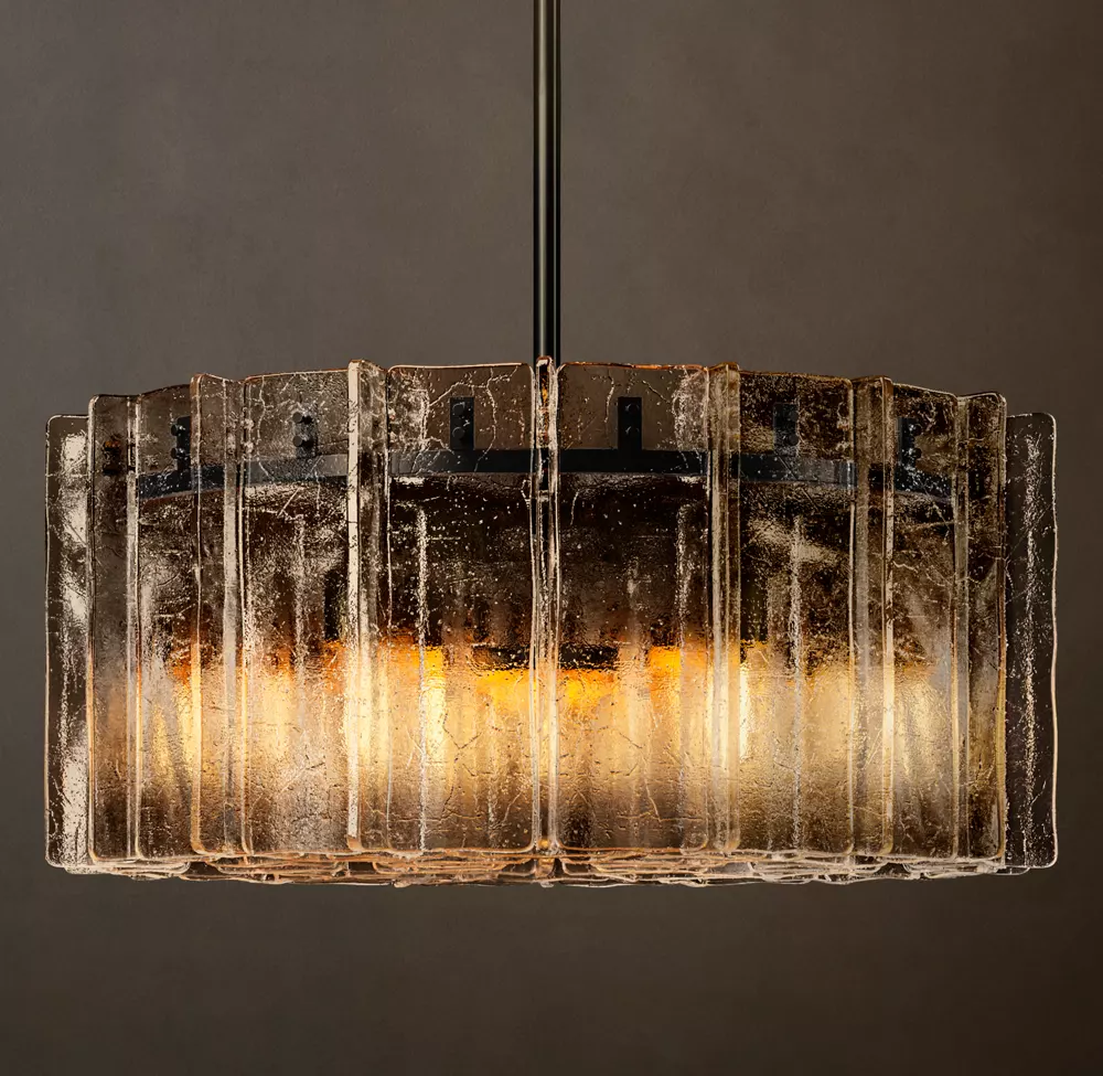 Lattice smoke glass round chandelier 37