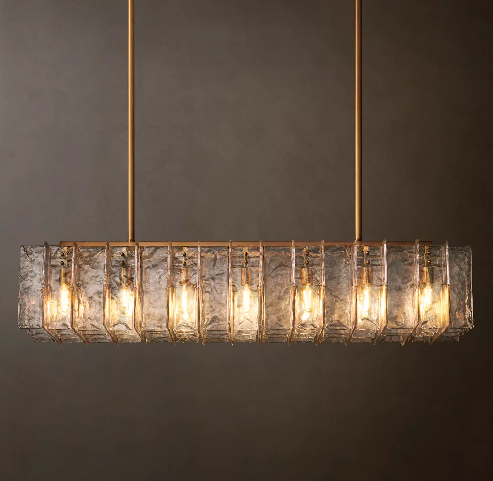 Lattice Clear Glass Rectangular Chandelier 67
