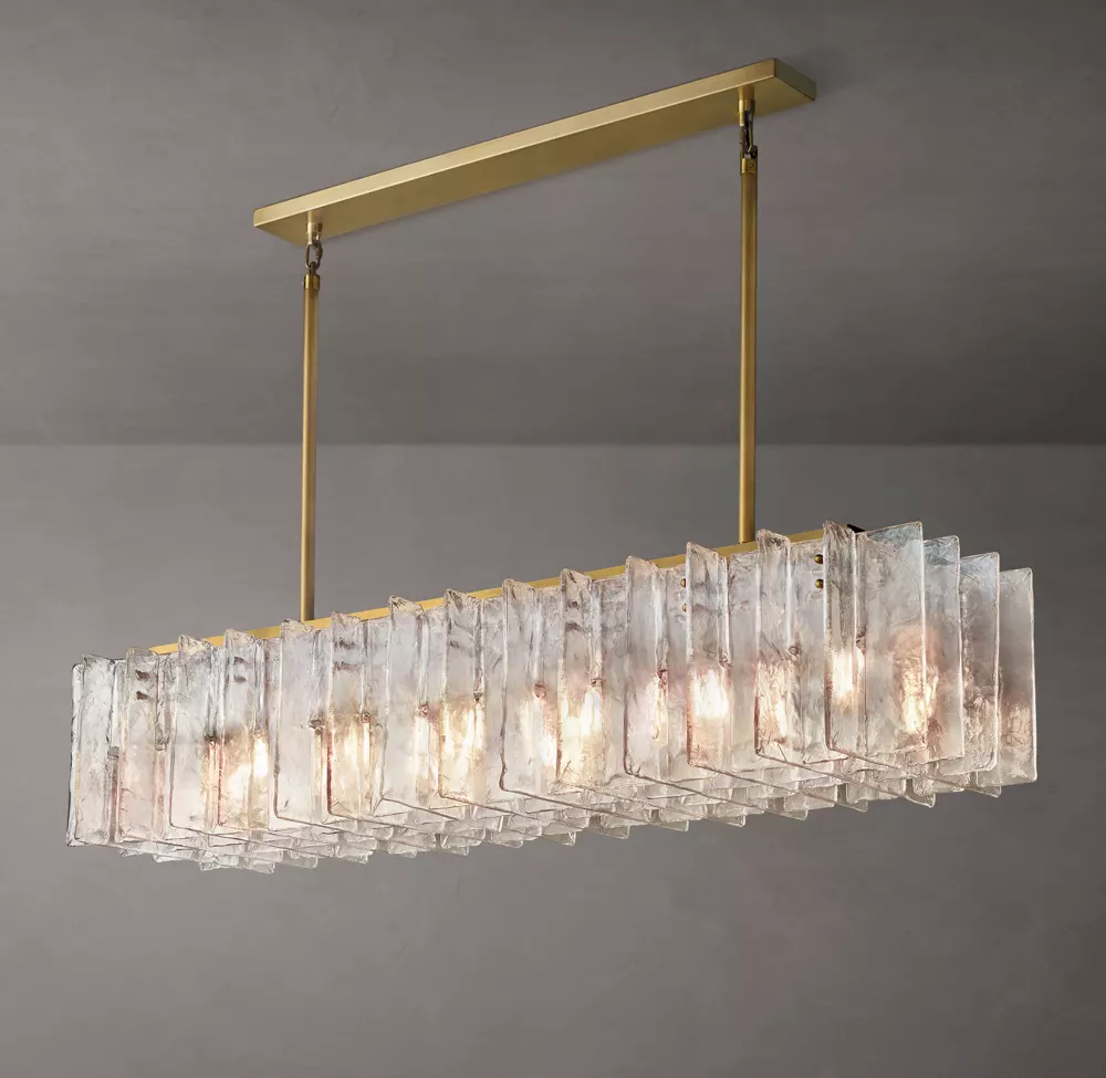 Lattice Clear Glass Rectangular Chandelier 67