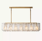 Lattice Clear Glass Rectangular Chandelier 67
